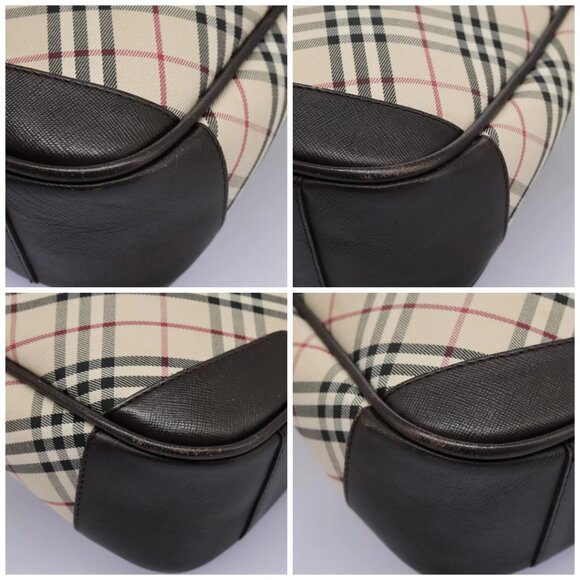 BURBERRY Nova Check Shoulder Bag Canvas Leather Beige Auth BD1036 - Picture 15 of 16